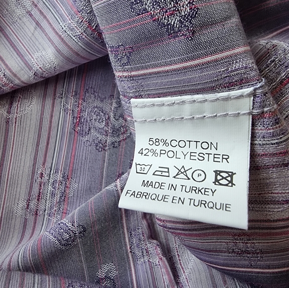 Franco Negretti Paisley Striped Button Down Dress Shirt - Picture 9 of 11